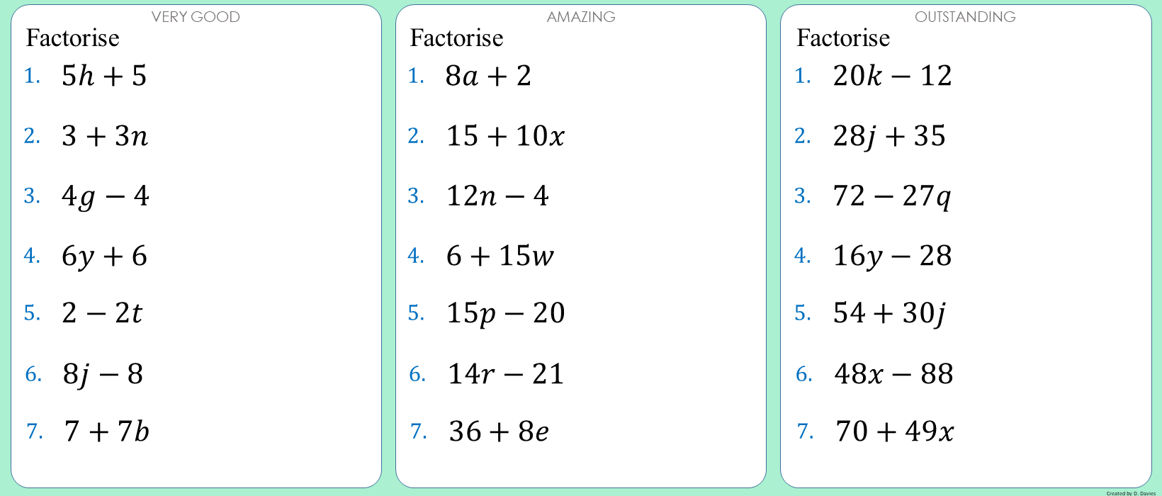 Factorise - 01 - Linear 1