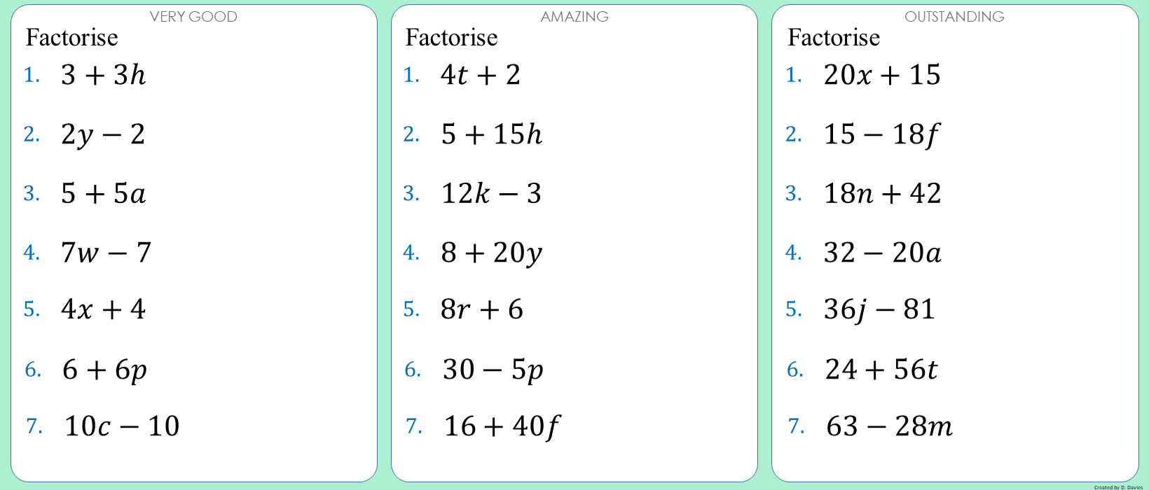 Factorise - 01 - Linear 1