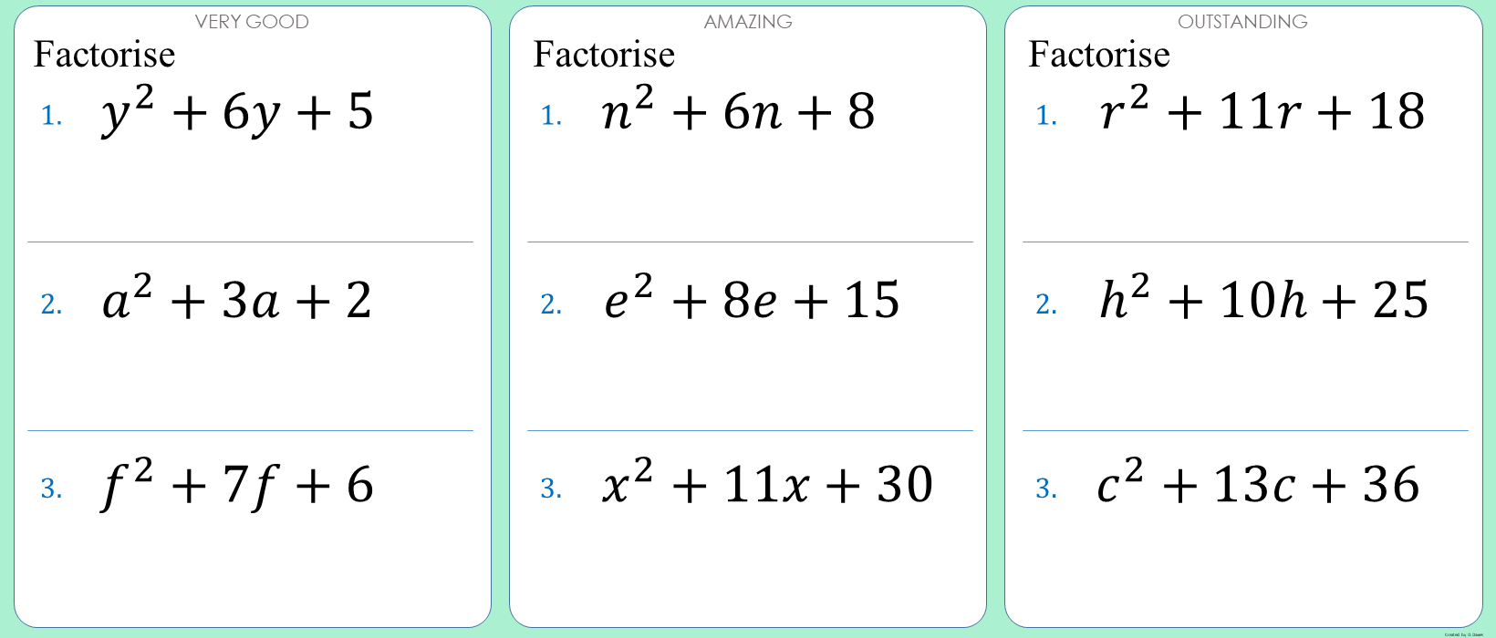 Factorise - 06 - Quadratic 1