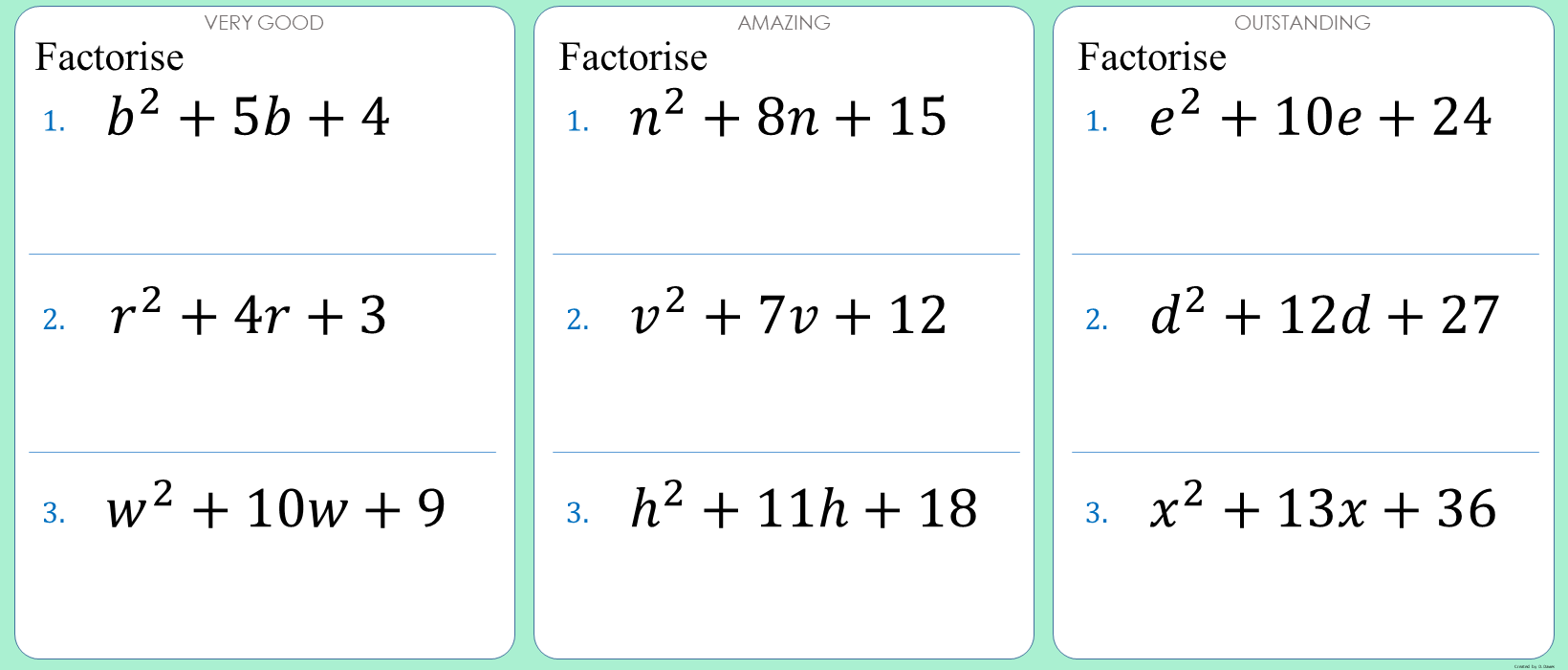 Factorise - 06 - Quadratic 1