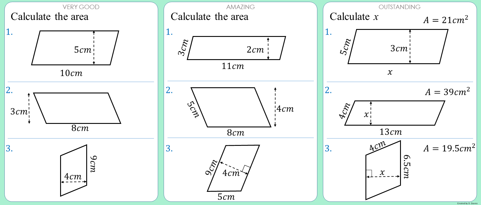 Area - Parallelograms