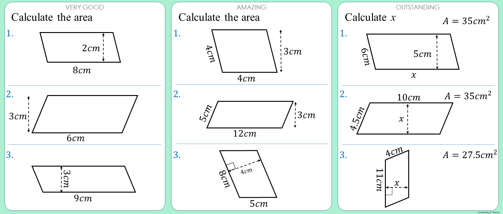 Area - Parallelograms