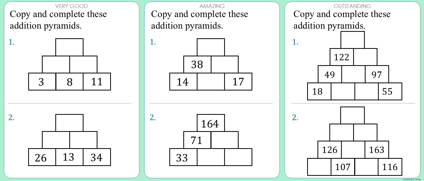 Addition - Pyramids
