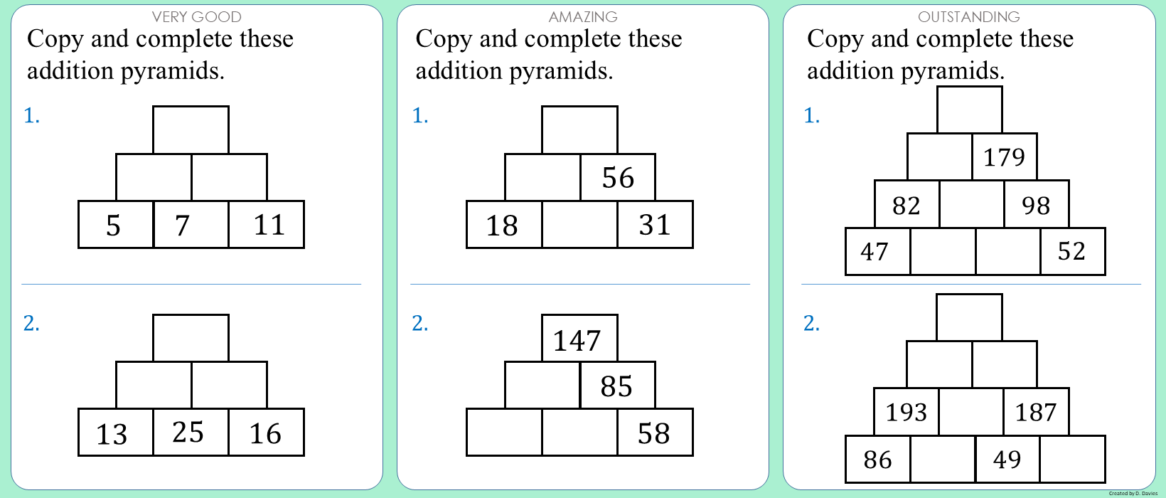 Addition - Pyramids