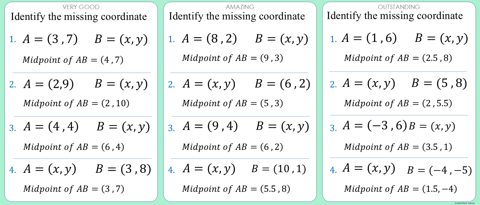 Coordinates - Midpoints - 2