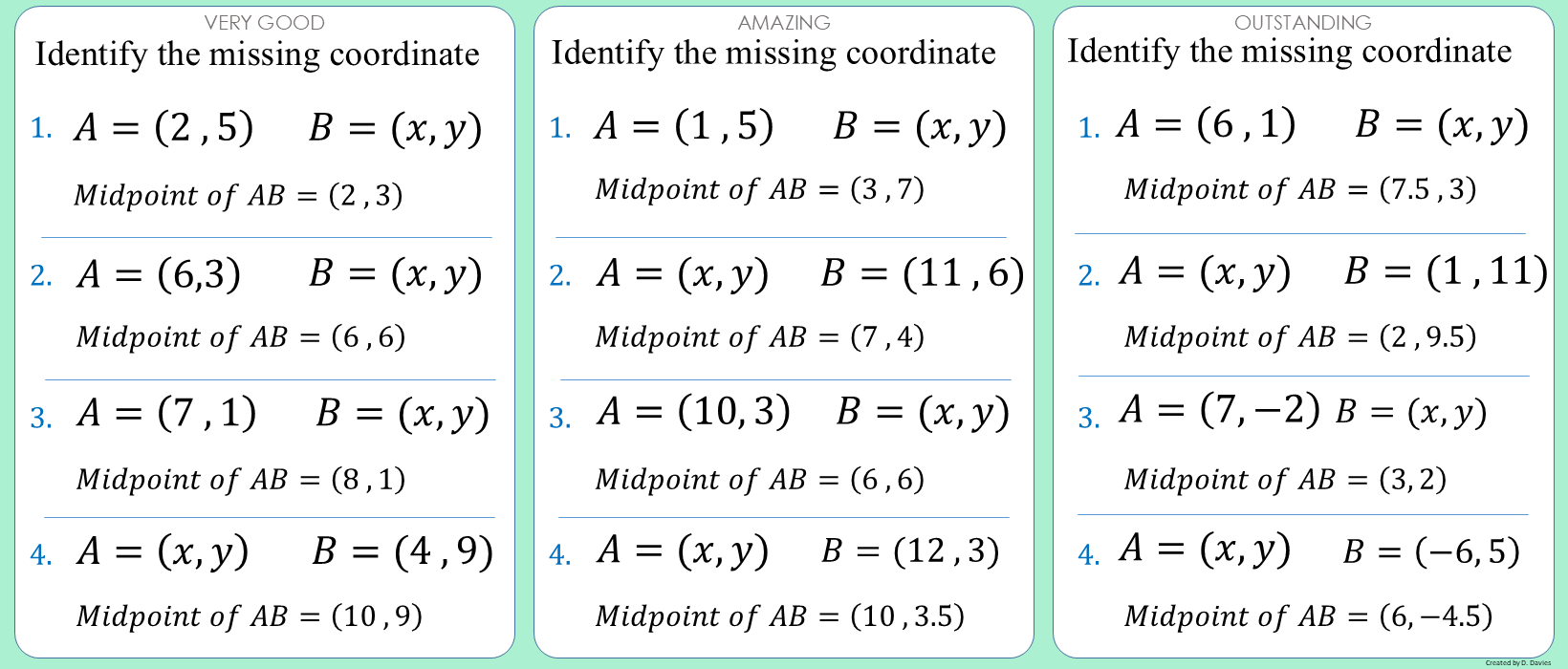Coordinates - Midpoints - 2